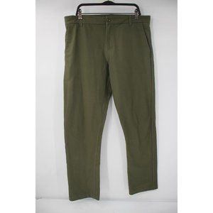 olivers Mens 36 W38 L32 flat front green chino pants cotton blend pockets casual
